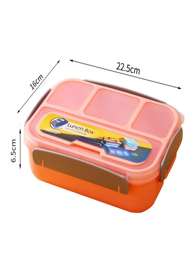 1300ML Four Compartment Plastic Microwave Oven Lunch Box Pink