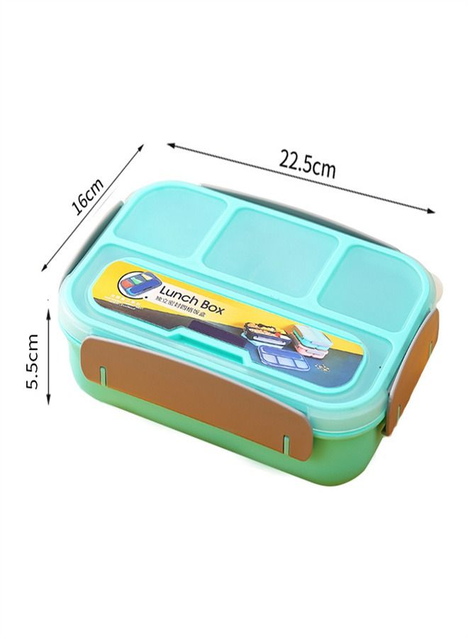 Four Compartment Plastic Microwave Oven Lunch Box Green