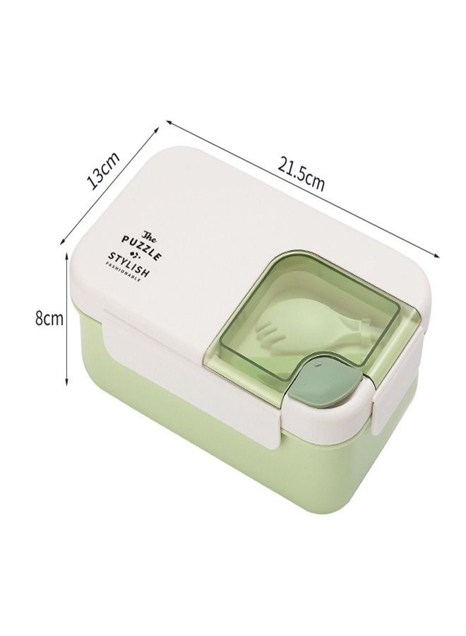 1100ML Rectangular Microwave Oven Plastic Lunch Box Green