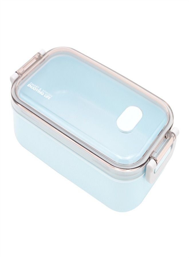 800ML Single Layer Microwave Oven Solid Color Lunch Box Blue