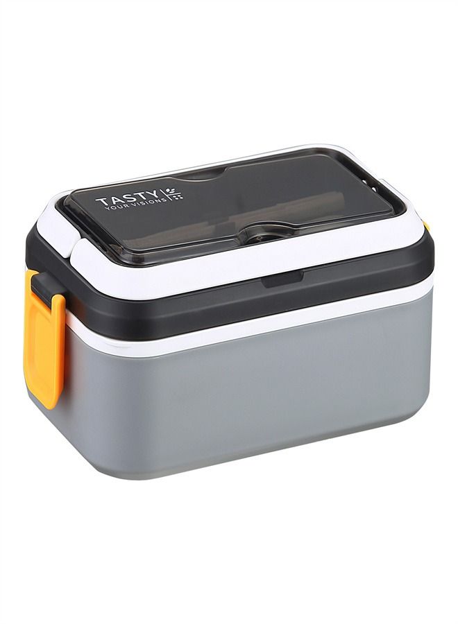 Single-Layer 304 Stainless Steel Lunch Box Grey