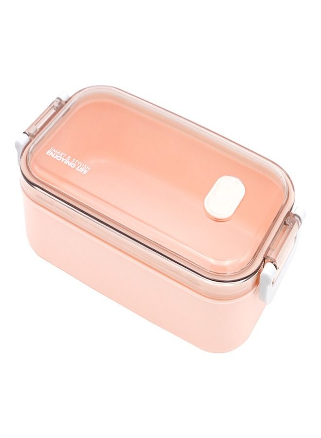 800ML Single Layer Microwave Oven Solid Color Lunch Box Pink