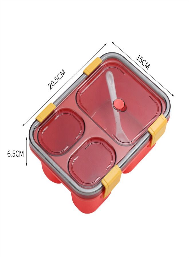 Microwave Oven Plastic Three Compartment Lunch Box