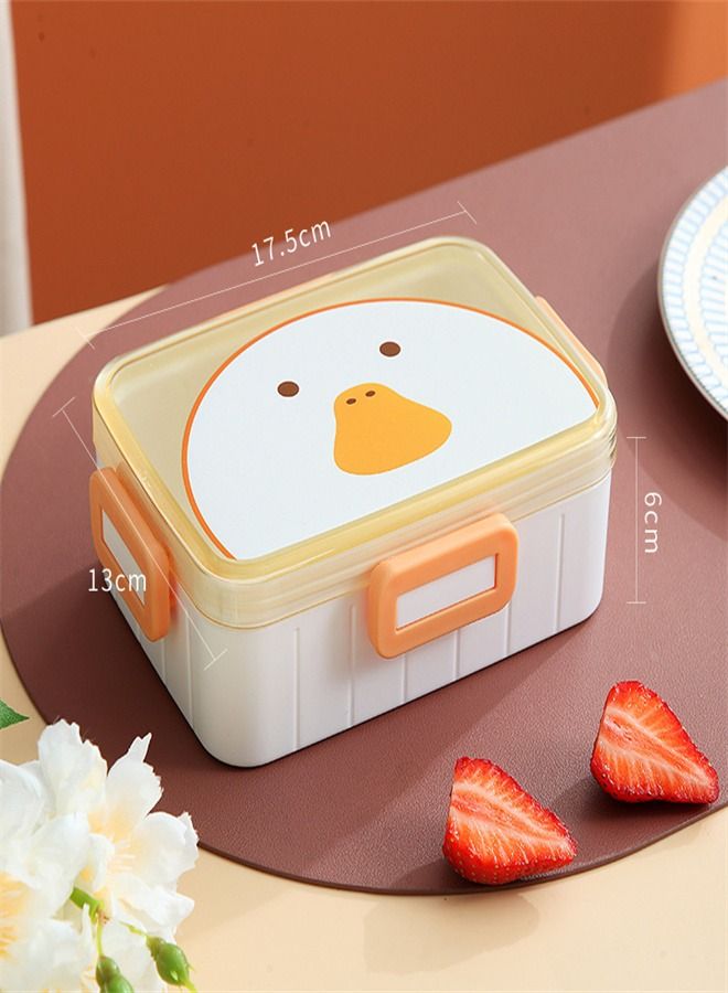 Lovely Four Button Lunch Box Yellow