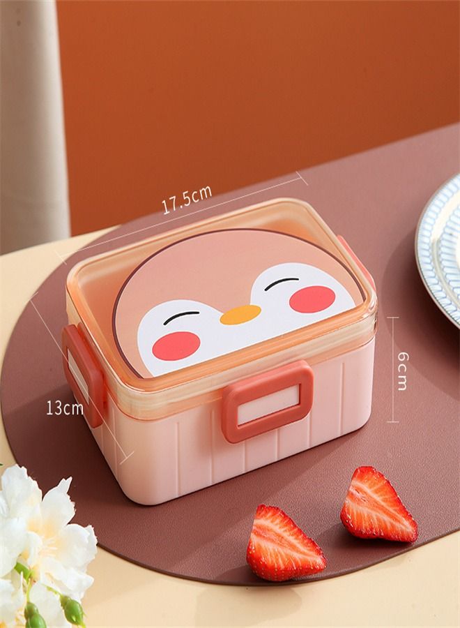 600ML Lovely Four Button Lunch Box Pink