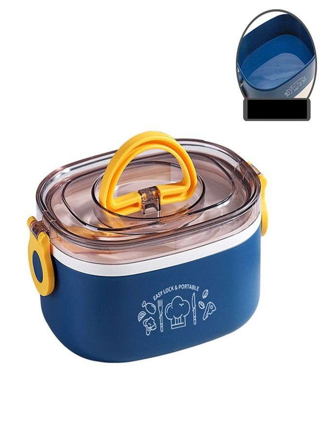 Oval Plastic Lunch Box Blue