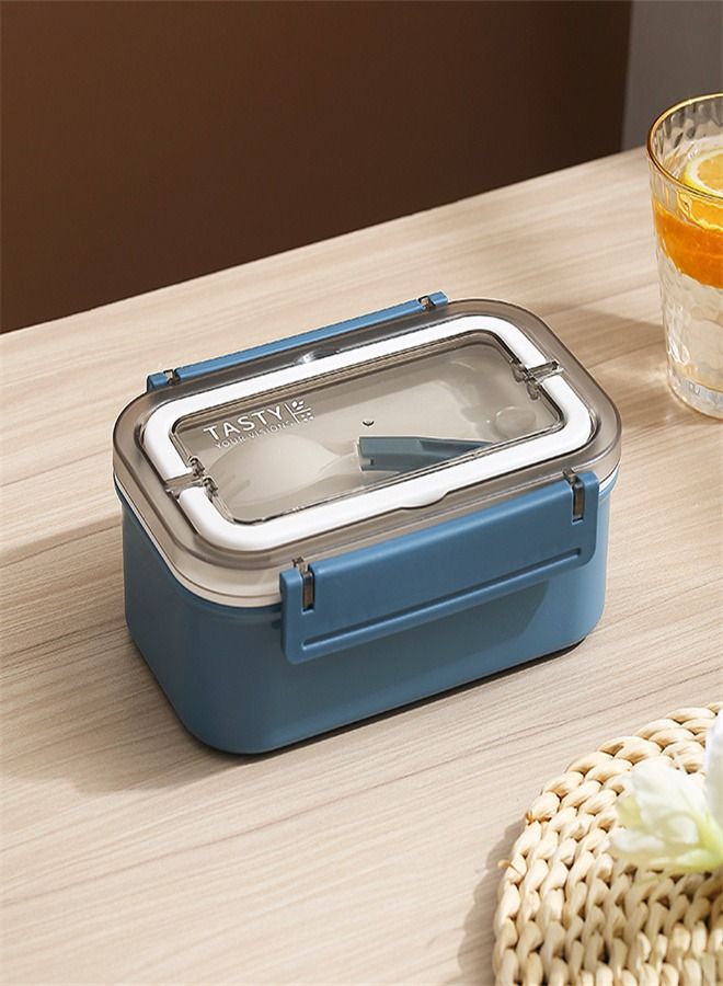 Single-Layer Stainless Steel Lunch Box Blue