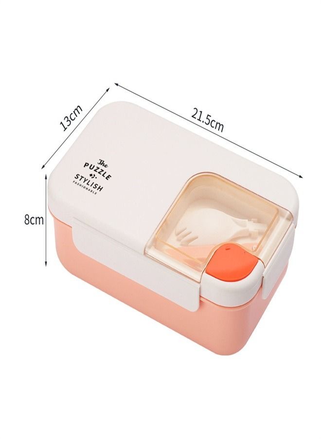 1100ML Rectangular Microwave Oven Plastic Lunch Box Pink