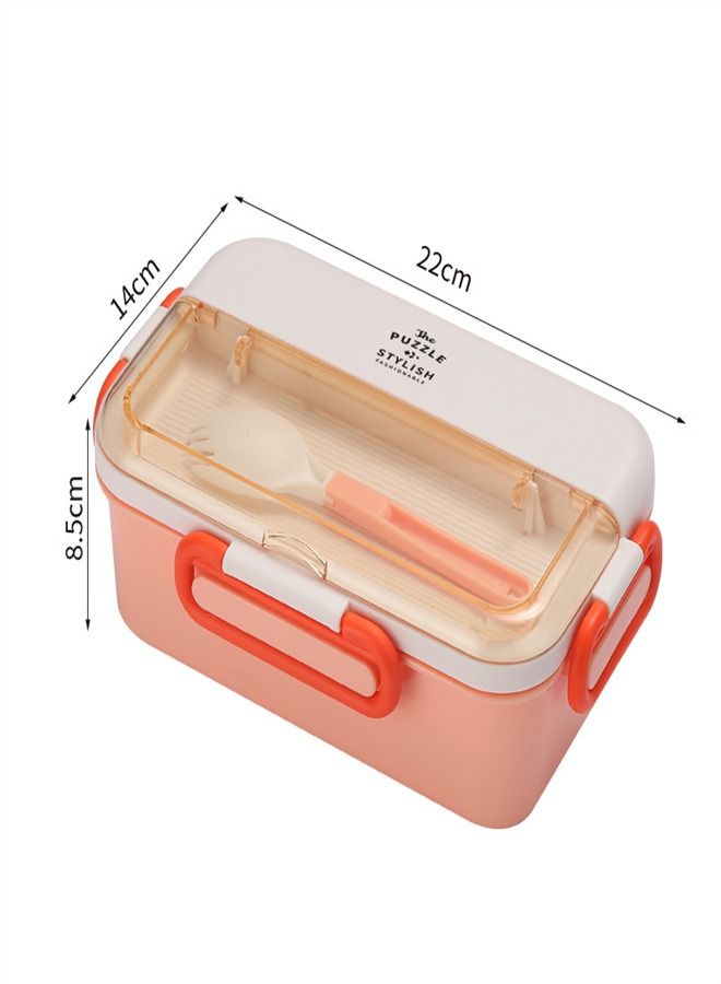 1100ML Four Button Plastic Compartment Lunch Box