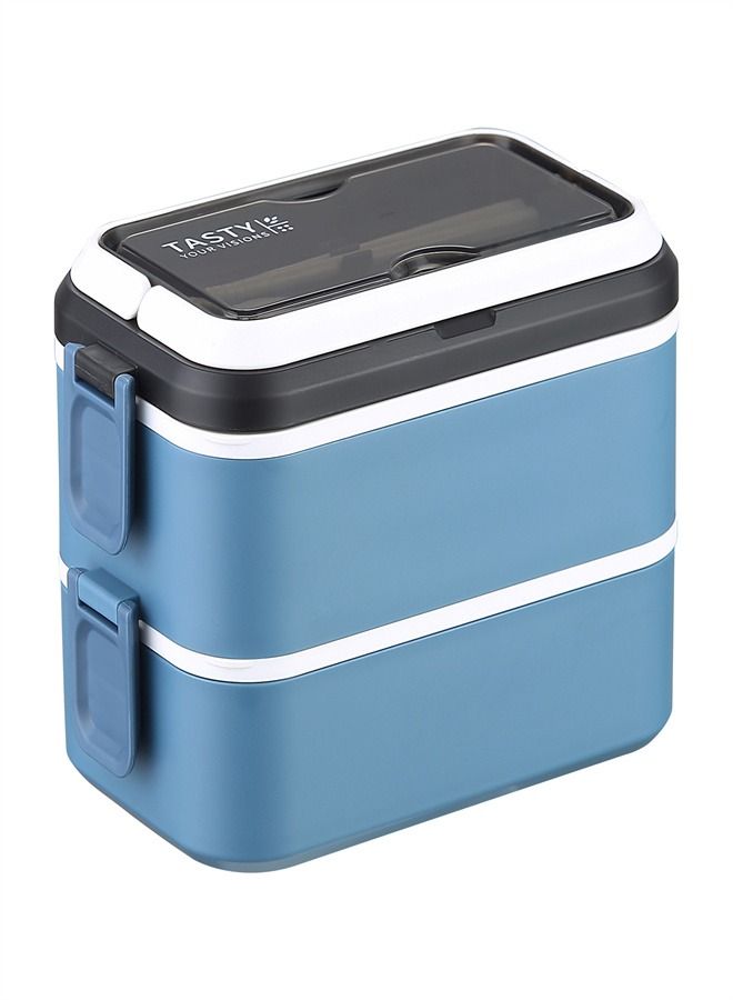 Double-Layer 304 Stainless Steel Lunch Box Blue