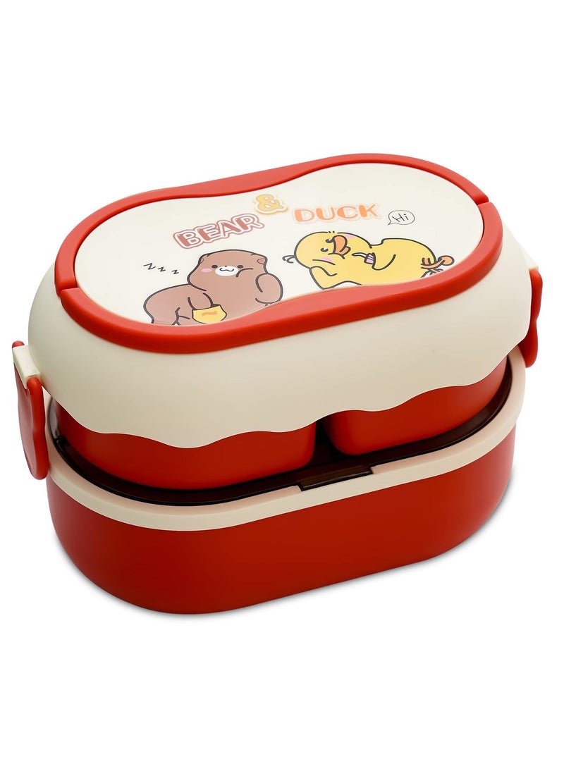 Bento Box Adult Lunch Stackable 56OZ Boxes for Adults Containers Leak Proof with Removable Compartments Microwave Safe