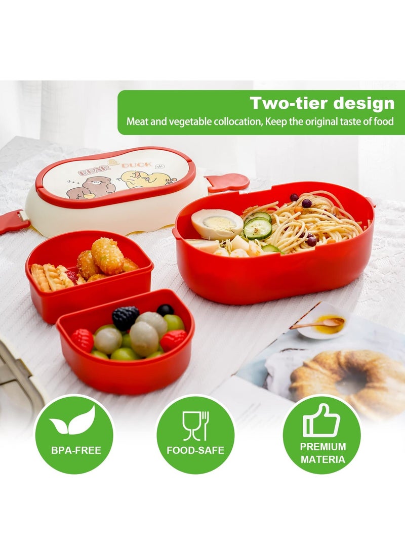 Bento Box Adult Lunch Stackable 56OZ Boxes for Adults Containers Leak Proof with Removable Compartments Microwave Safe