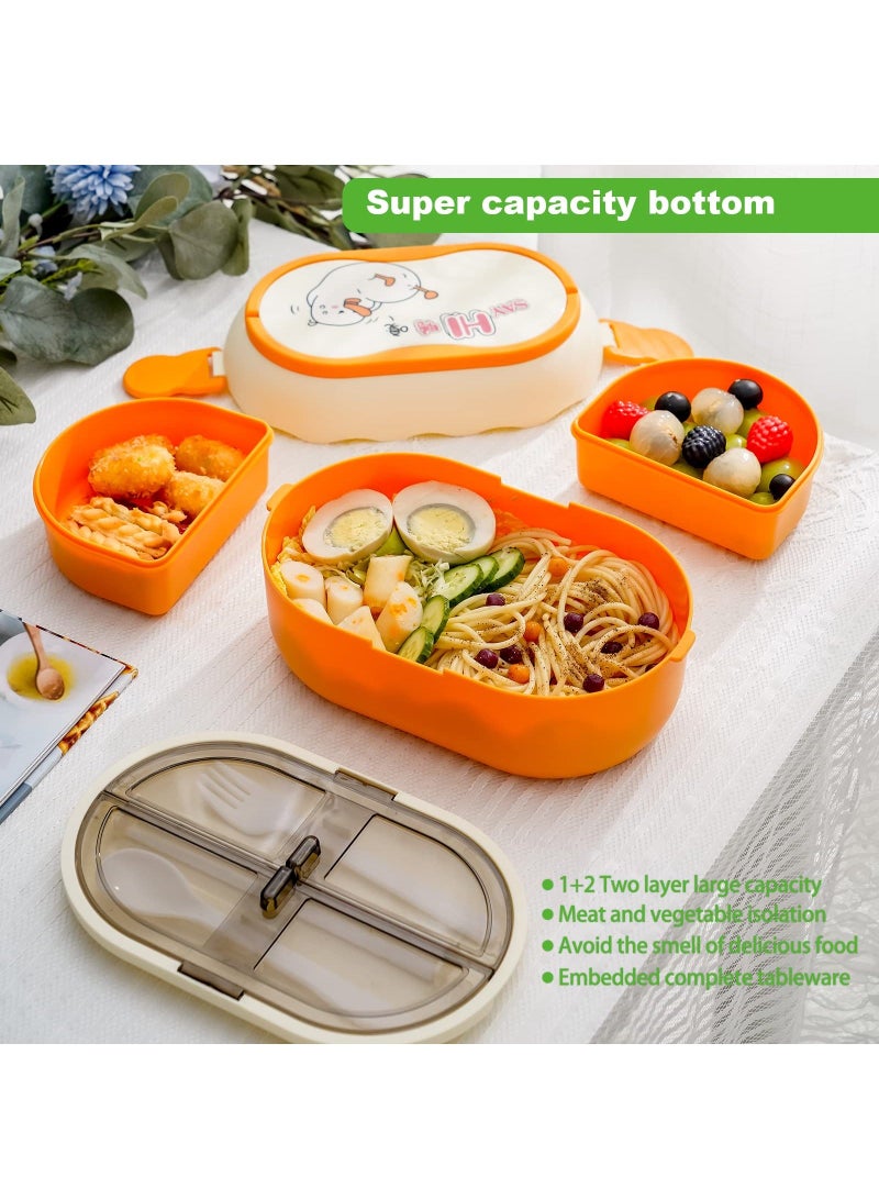 Bento Box Adult Lunch Stackable 56OZ Boxes for Adults Containers Leak Proof with Removable Compartments Microwave Safe