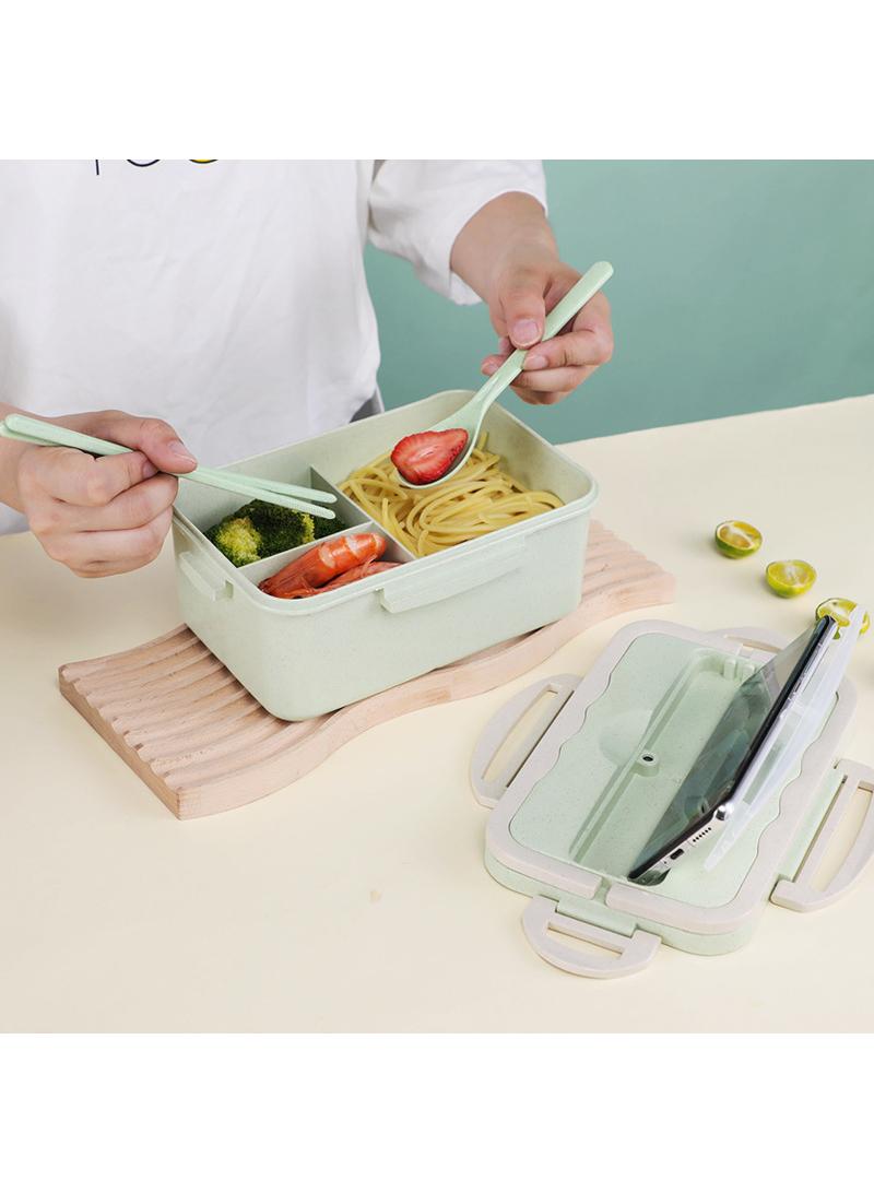 2-piece Portable Sealed Compartment Lunch Box Set