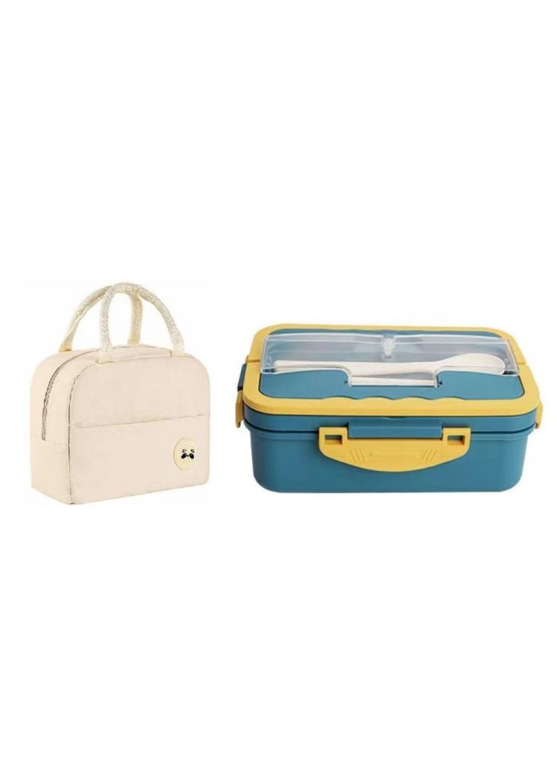 2-piece Portable Sealed Compartment Lunch Box Set