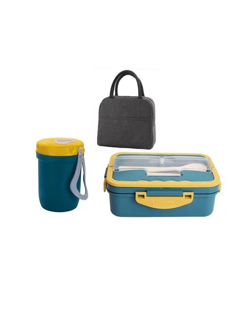 2-piece Portable Sealed Compartment Lunch Box Set