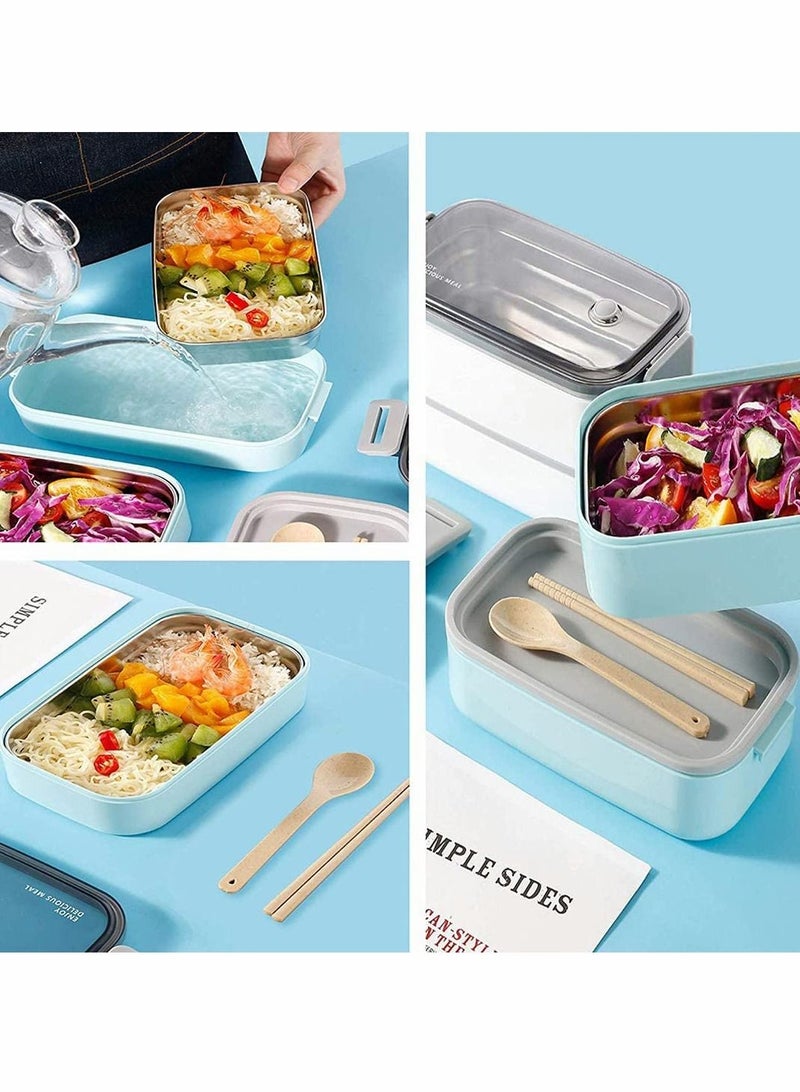 Stainless Steel Bento Box Lunch Container for Kids and Adults Steamer with Dividers Leakproof Food Heater Meal Snack Packing Warmer in Office Family Rice Cooker