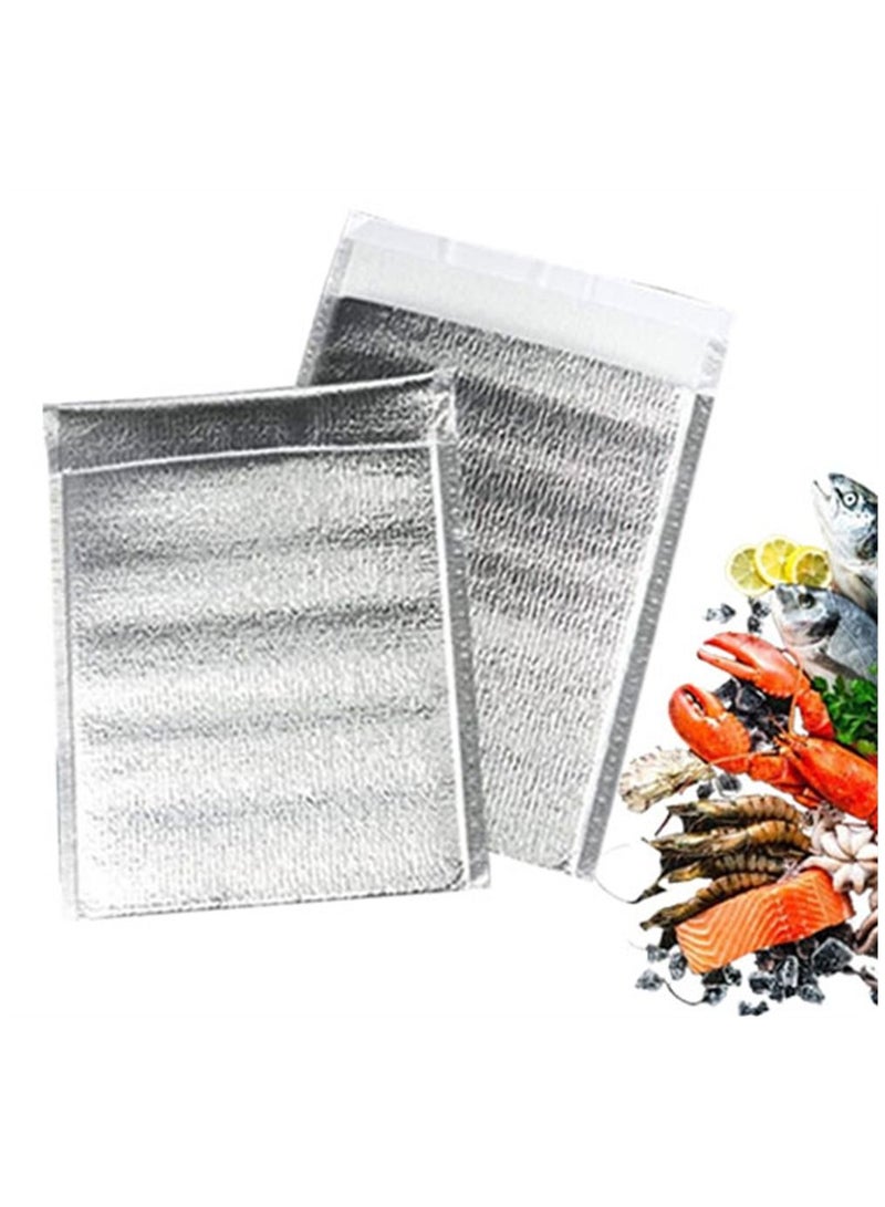 Reusable Insulation Bags Thermal Box Liners Metalized Lunch Food Shopping Bag Shipping Lining Waterproof Package (20 Pack, 8 In x 10 In)