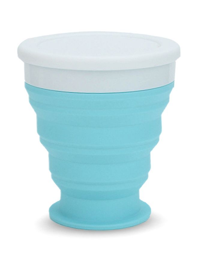 Silicone Lunch Box With Cup Set Blue/ White