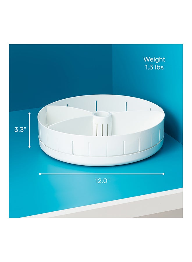 YouCopia Sink Suite Under Sink Turntable with Adjustable Dividers, Lazy Susan Organizer for Kitchen or Bathroom Storage, White, 50264 White 30.5x30.5x8.3cm