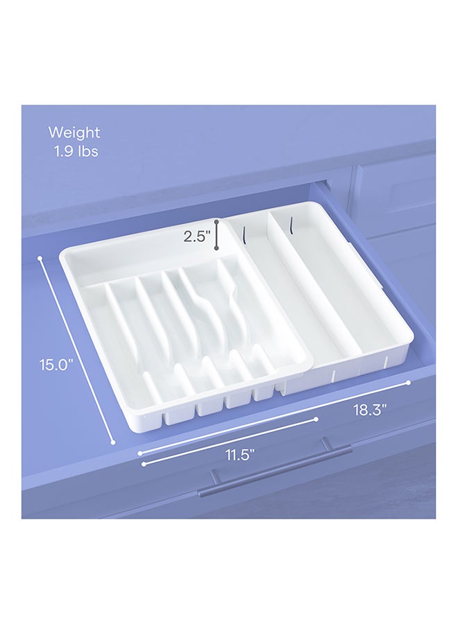 YouCopia Exp And able Utensil Tray Drawerfit Organizer, One Size, White, 50265 White 38.1x29.2x6.4cm