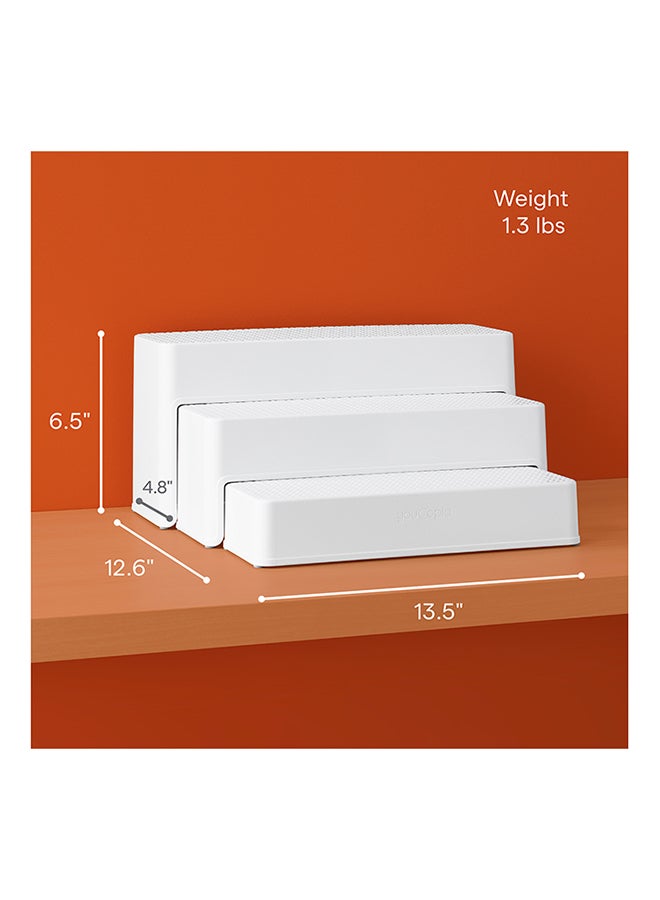 YouCopia Shelf Steps Can And Bottle Organizer, 3 Shelf , White, 50267 White 32x34.3x16.5cm