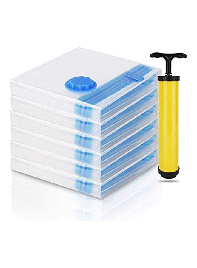 Vacuum Storage Bags With Hand Pump 10Pcs Reusable Waterproof Space Saver Bags For Clothes,Travel white