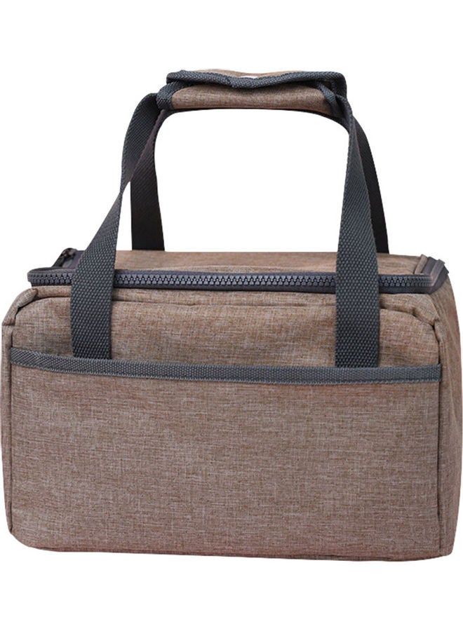 Portable Thermal Heat Insulated Meal Bento Lunch Bag Brown