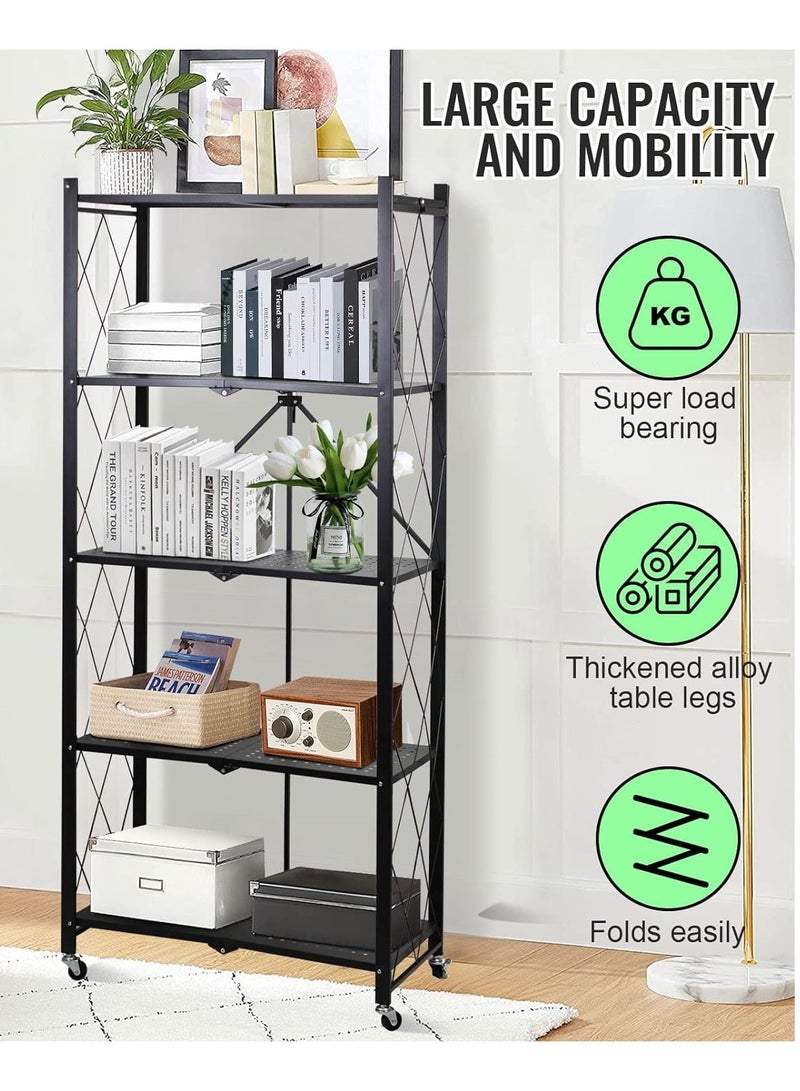 5-Tire Kitchen Storage Rack Black