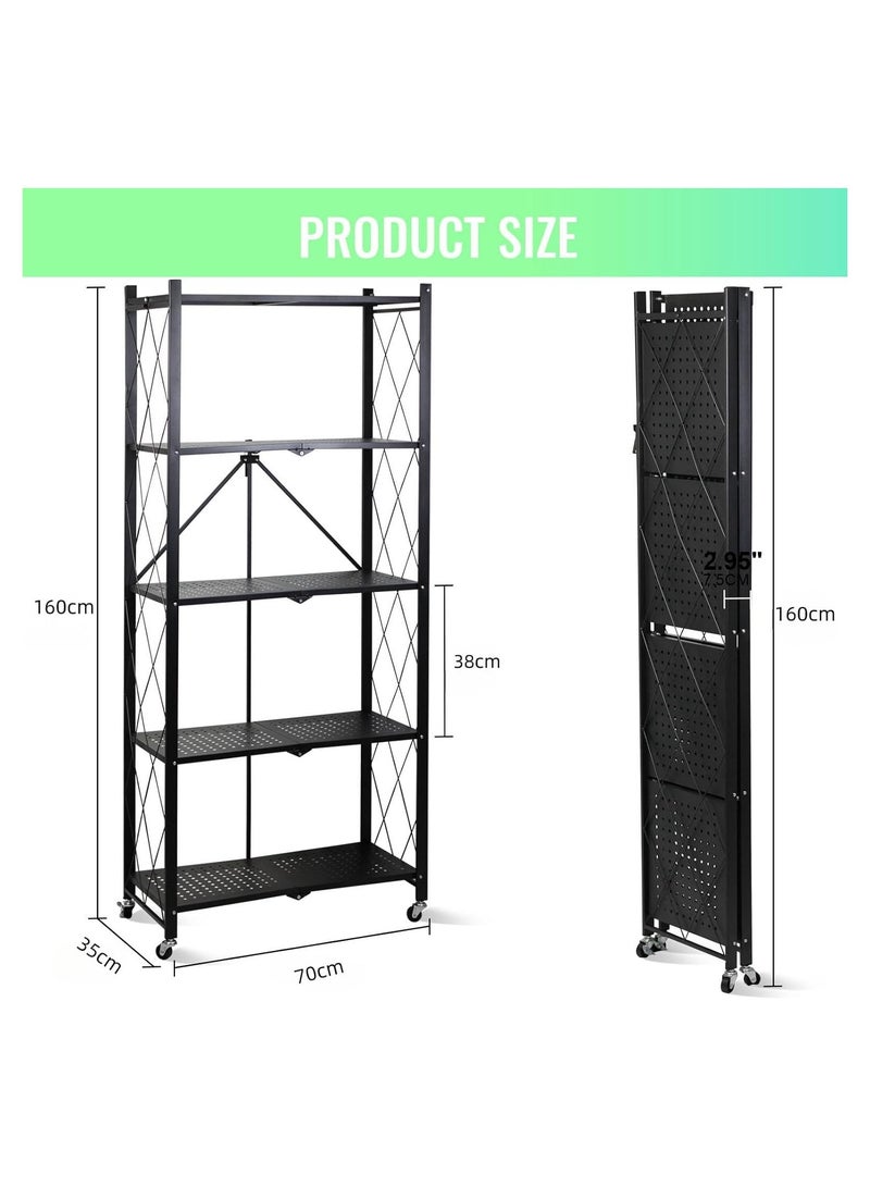 5-Tire Kitchen Storage Rack Black