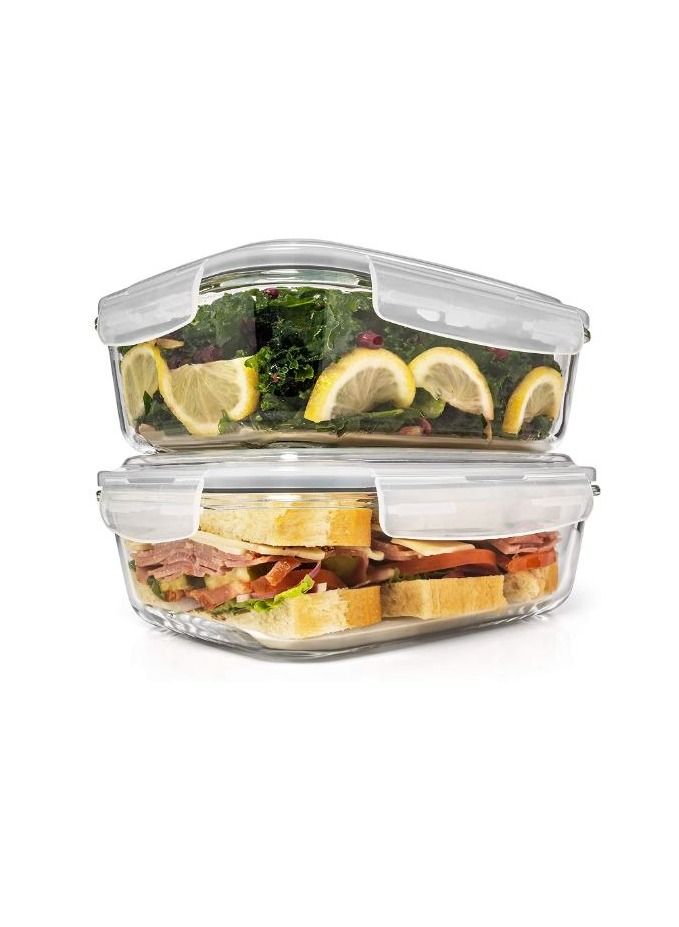 Glass Food Storage Baking Container Set w/Locking Lid  For Storing & Serving BPA Free & Leak Proof  Microwave Dishwasher Fridge Freezer n Oven Safe