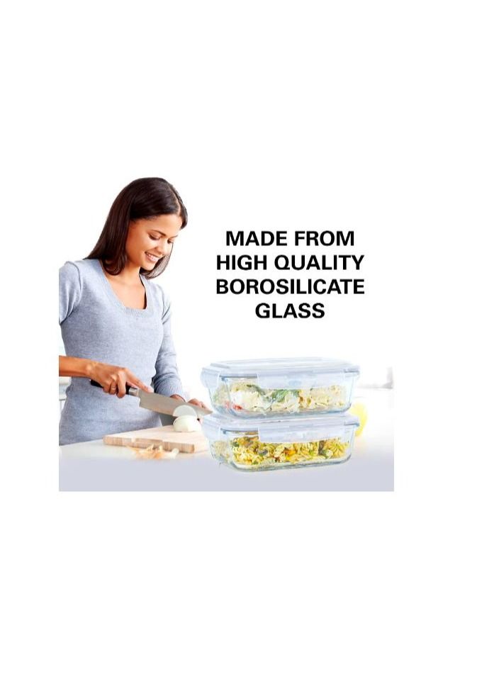 Glass Food Storage Baking Container Set w/Locking Lid  For Storing & Serving BPA Free & Leak Proof  Microwave Dishwasher Fridge Freezer n Oven Safe