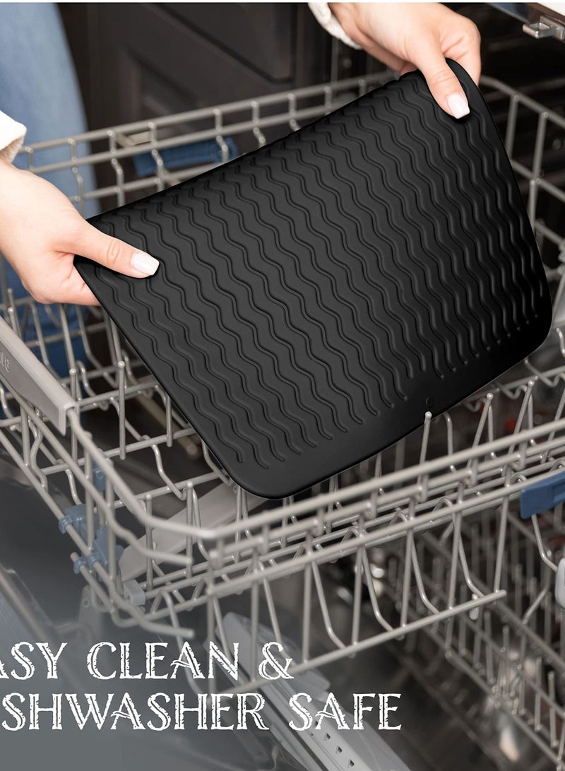 Silicone Dish Drying Mats for Kitchen Counter Heat Resistant Mat Kitchen Gadgets Kitchen Accessories