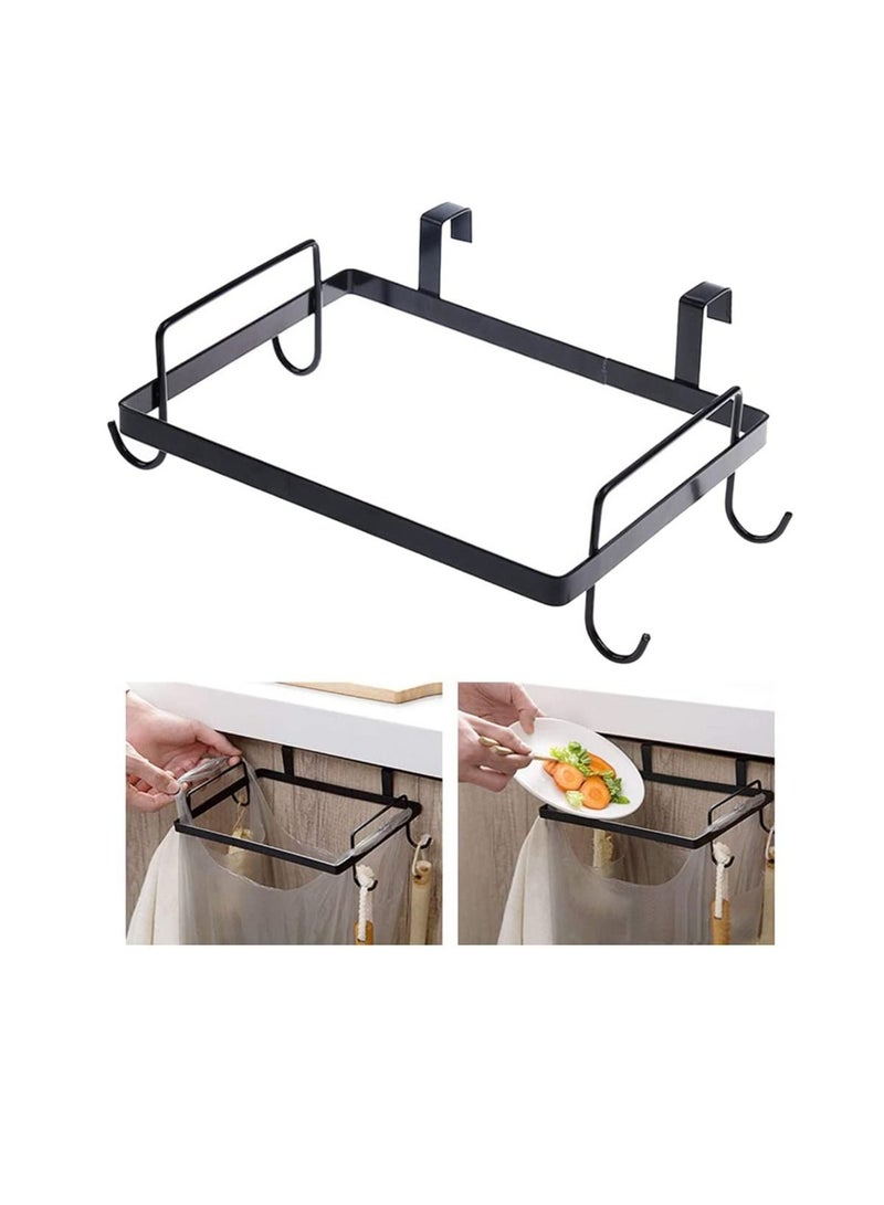 Hanging Garbage Bags Holder KASTWAVE Organizer Rack Stainless Steel Trash Bag Towel Gloves Hanger for Kitchen Cabinet Cupboard Drawer Back Door Hook Hangers