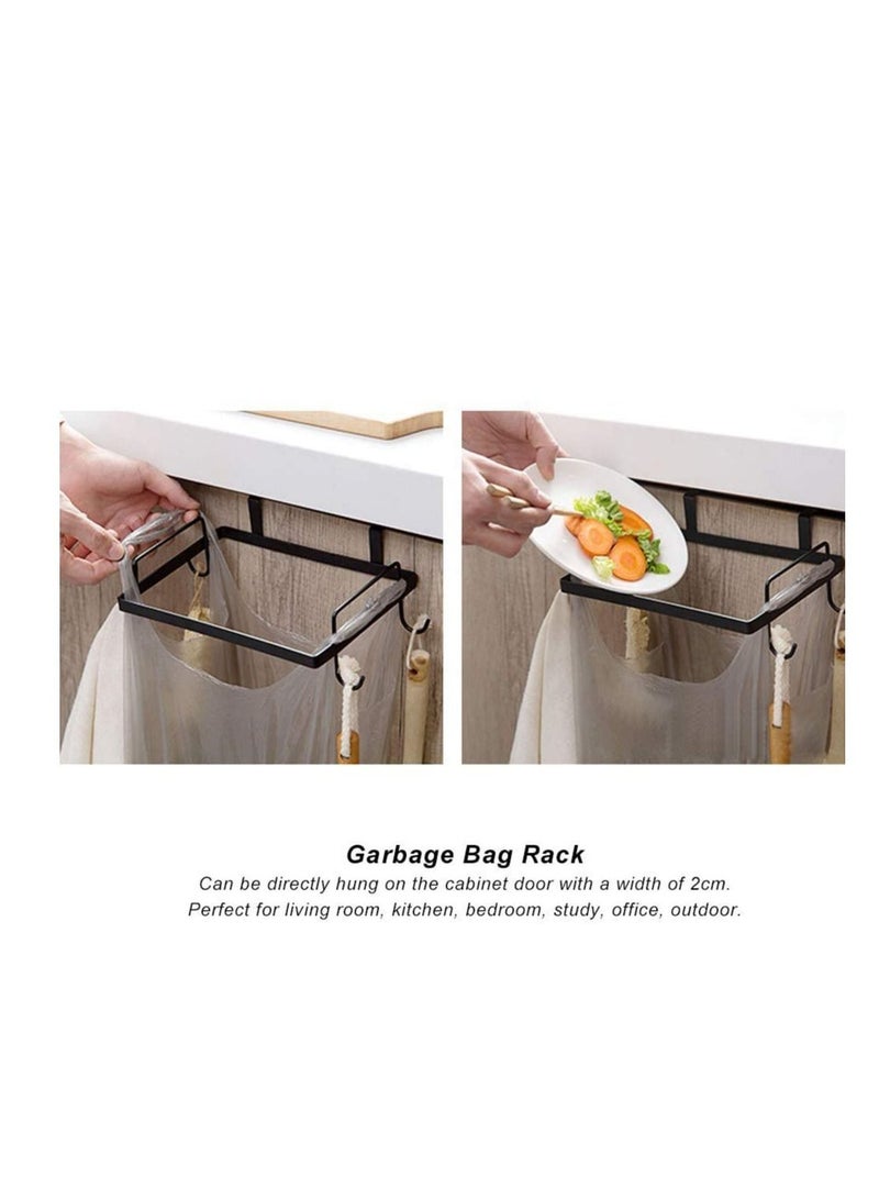 Hanging Garbage Bags Holder KASTWAVE Organizer Rack Stainless Steel Trash Bag Towel Gloves Hanger for Kitchen Cabinet Cupboard Drawer Back Door Hook Hangers