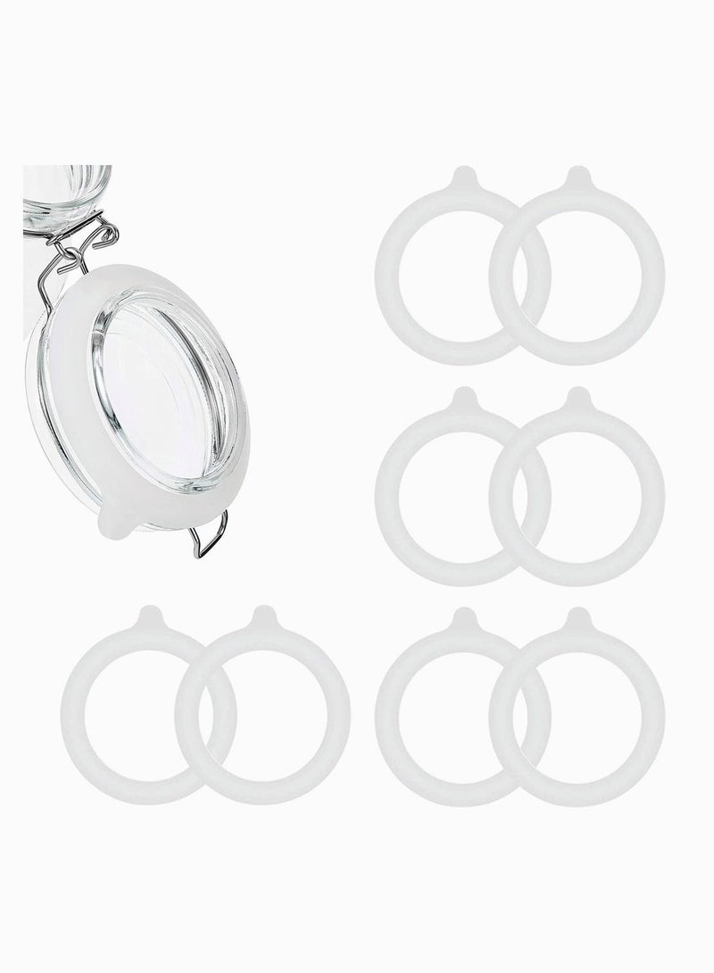 Silicone Jar Gaskets, SYOSI 8 Pieces Replacement Seals Airtight Gasket Sealing Rings for Regular Mouth Canning 3.75 Inches (White)