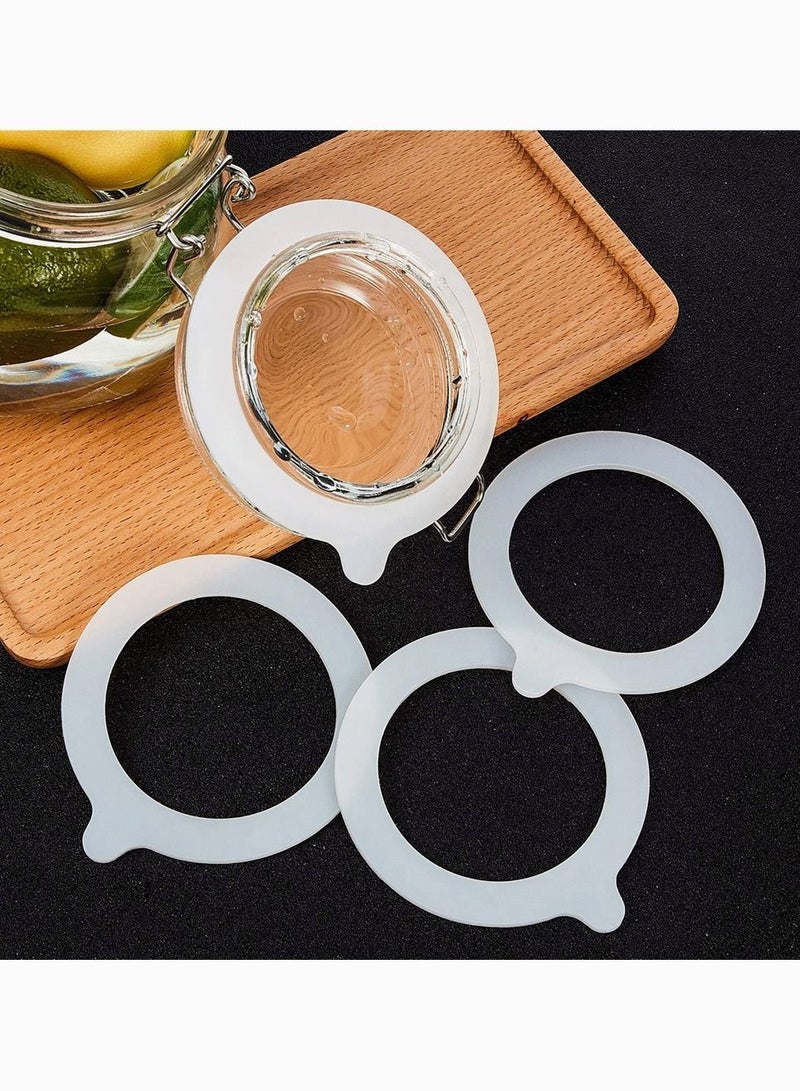 Silicone Jar Gaskets, SYOSI 8 Pieces Replacement Seals Airtight Gasket Sealing Rings for Regular Mouth Canning 3.75 Inches (White)