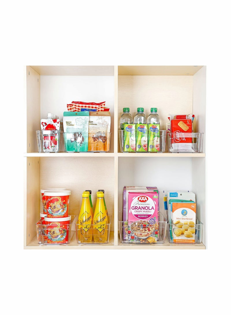 Refrigerator Organizer Bins - 2pcs Clear Plastic For Fridge, Freezer, Kitchen Cabinet, Pantry Organization and Storage, BPA Free Fridge Organizer, 31.5 * 21.5 9 cm