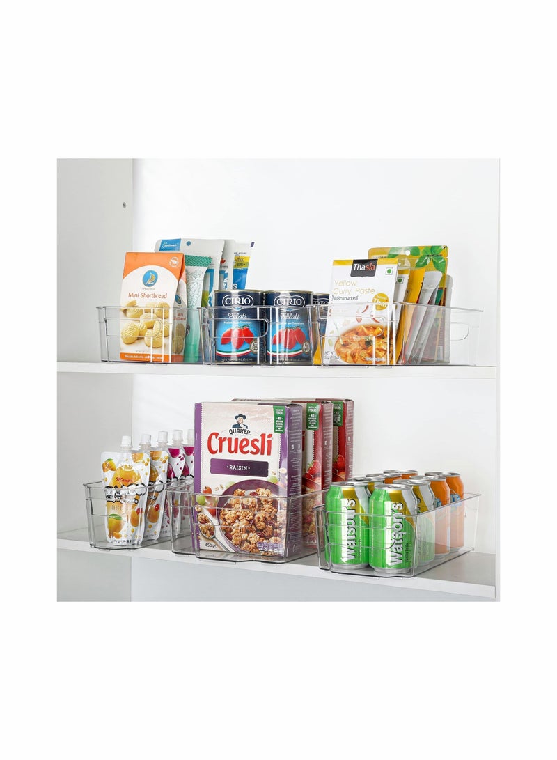 Refrigerator Organizer Bins - 2pcs Clear Plastic For Fridge, Freezer, Kitchen Cabinet, Pantry Organization and Storage, BPA Free Fridge Organizer, 31.5 * 21.5 9 cm