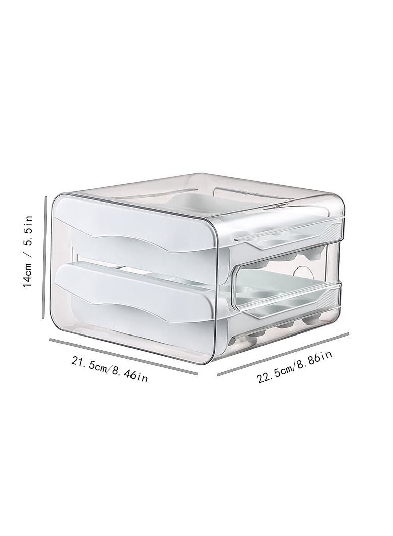 Refrigerator Egg Storage Organizer Egg Holder For Fridger 2-Layer Drawer Type Stackable Storage Bins