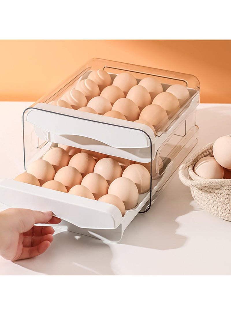 Refrigerator Egg Storage Organizer Egg Holder For Fridger 2-Layer Drawer Type Stackable Storage Bins