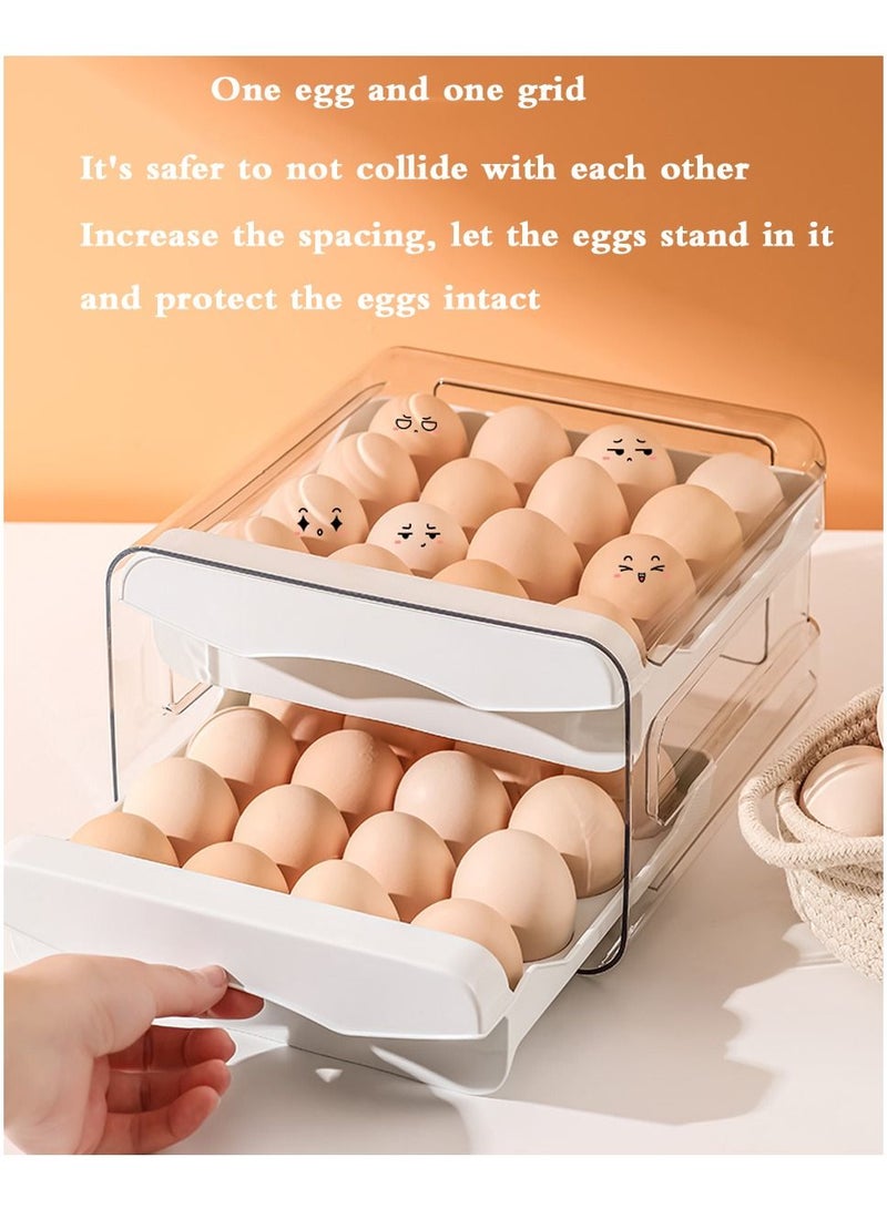 Refrigerator Egg Storage Organizer Egg Holder For Fridger 2-Layer Drawer Type Stackable Storage Bins