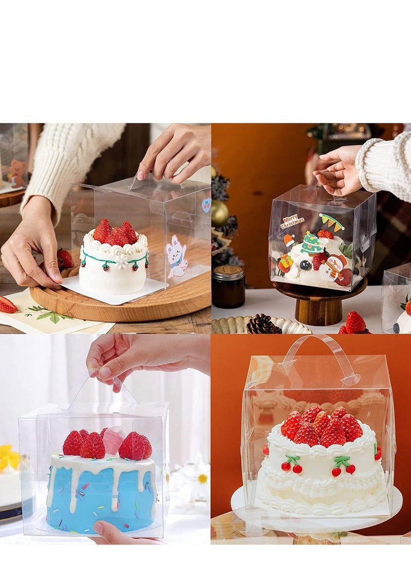 20pcs Clear Cake Boxes Bakery for Chocolate Donut Gifts Graduation-Small Boxe Birthday Party Wedding Teacher bake holiday