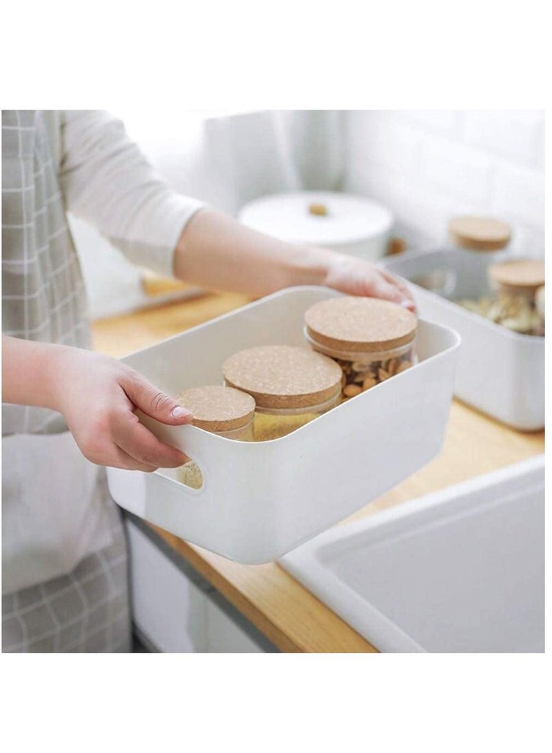 Storage Box  Baskets Food Storage Containers for Organizing Storage Basket with Handles for Kitchen bathroom Home Office cabinet