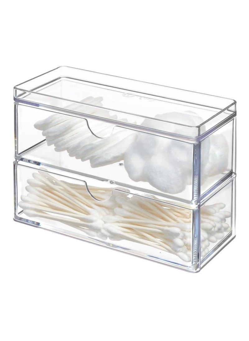 Mini Two Drawer Organizer 3 X 7 X 4.5 Inch Clear