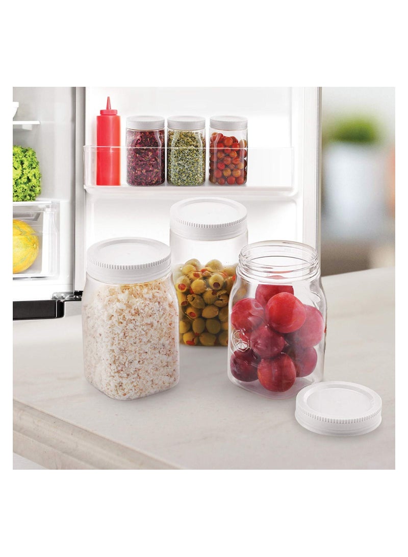 Fridge Door Plastic Canisters 9pc White