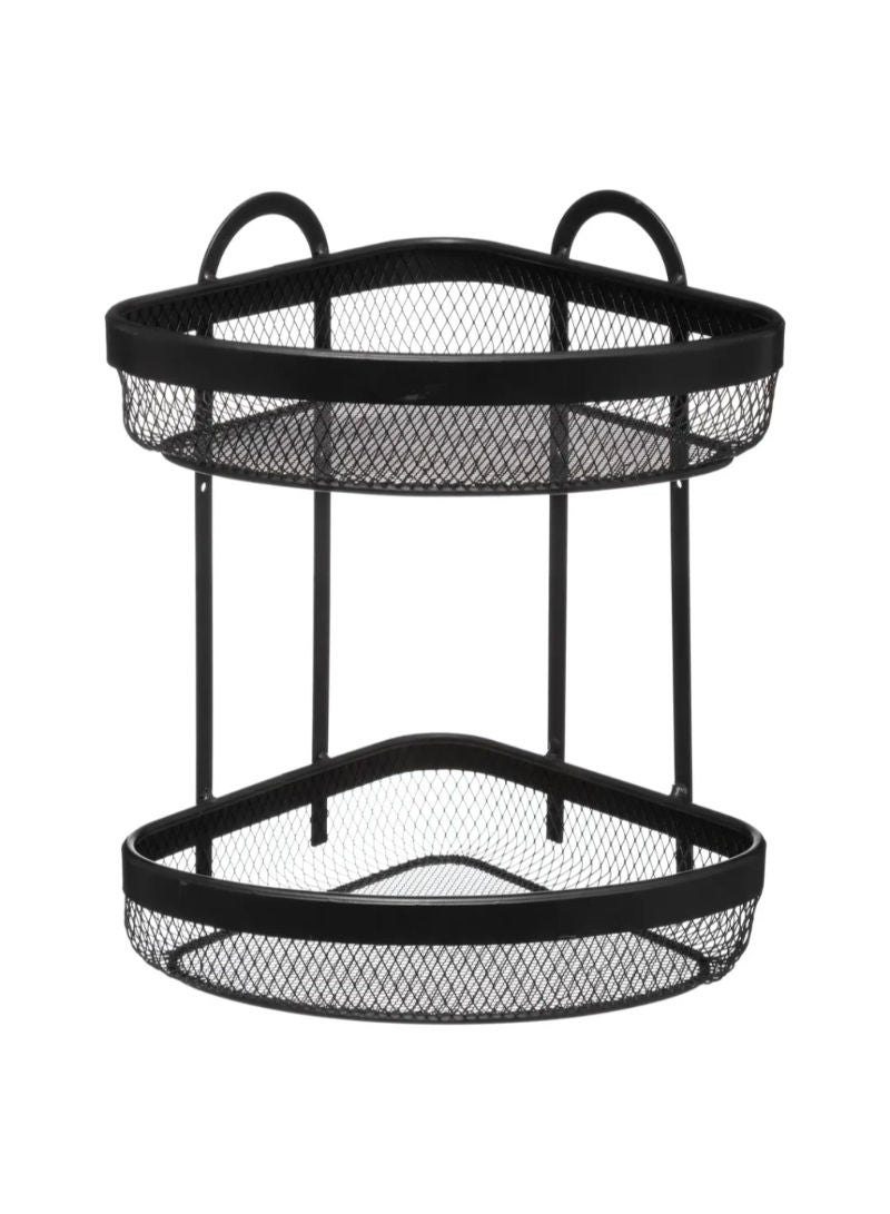 2Level Metal Corner Mesh Shelf 22.2 X 22.2 X 33.7Cm