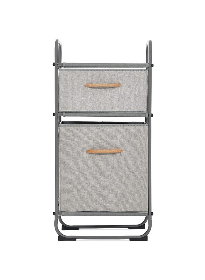 Metal Storage Rack with 2 Drawers, Grey