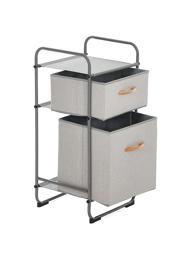 Metal Storage Rack with 2 Drawers, Grey