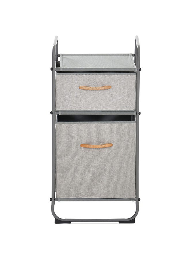 Metal Storage Rack with 2 Drawers, Grey